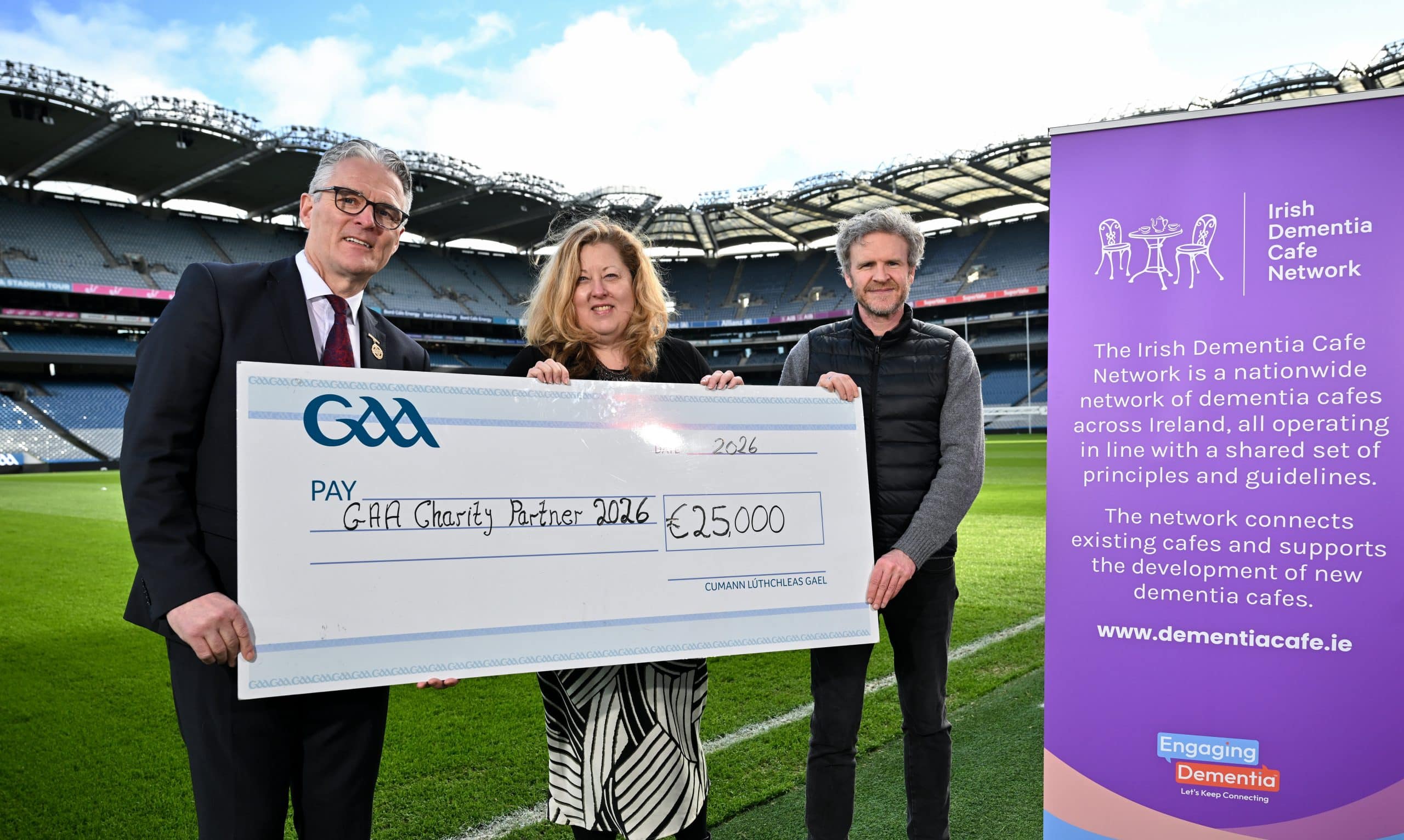 Kim Tully & Frank Gordon of Engaging Dementia with Uachtarán CLG Jarlath Burns